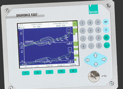 9307-V0302, Digiforce 9307, Burster többcsatornás nyomóerő monitor és funkcionális tesztelő