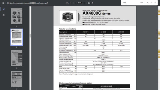AX4150GH-K-X701710, CKD Absodex, direkt-hajtású aktuátor
