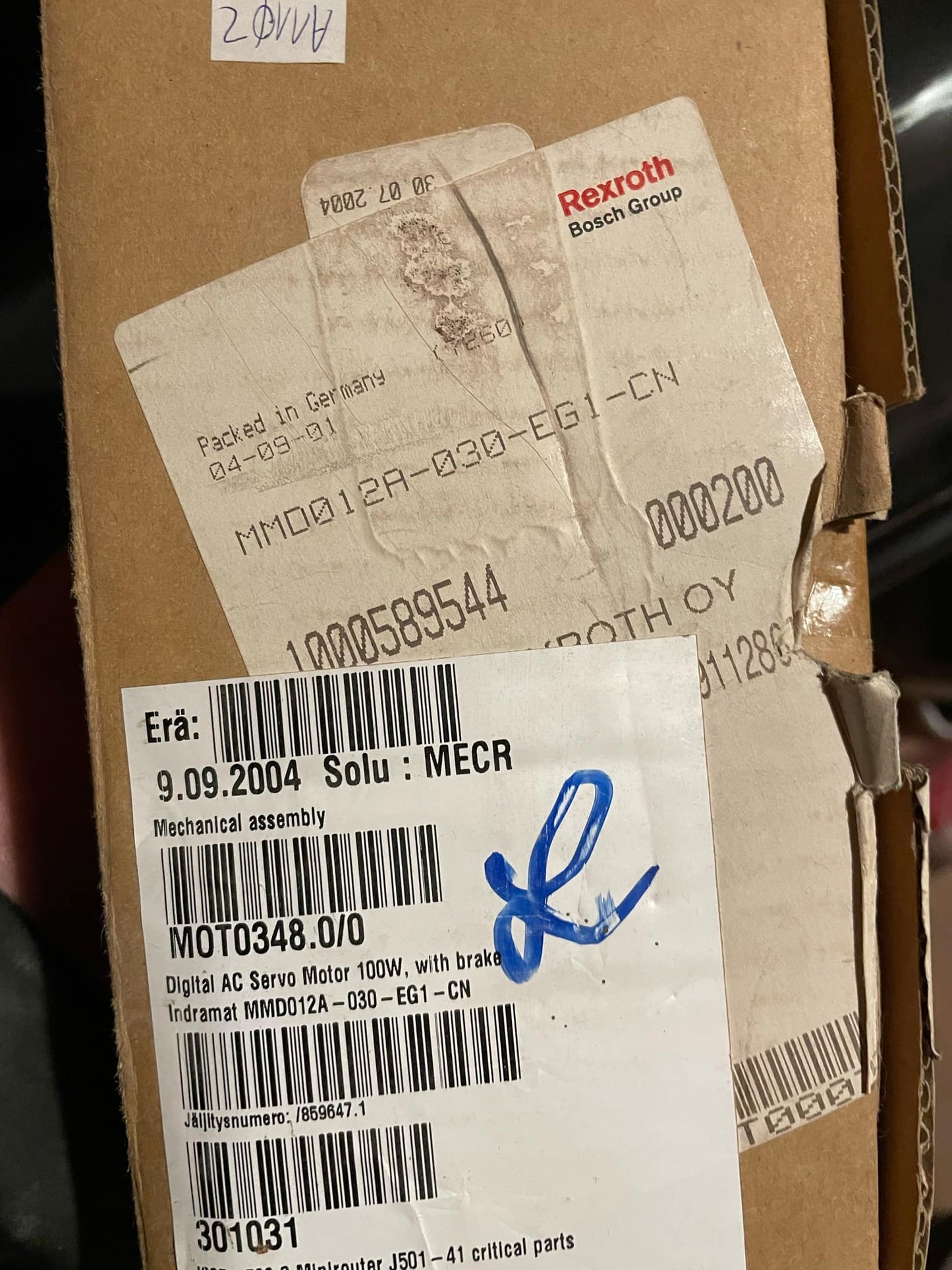 MMD012A-030-EG1-CN, Rexroth Indramat, digital, AC-Servomotor, 0,1kW, (R911286775)