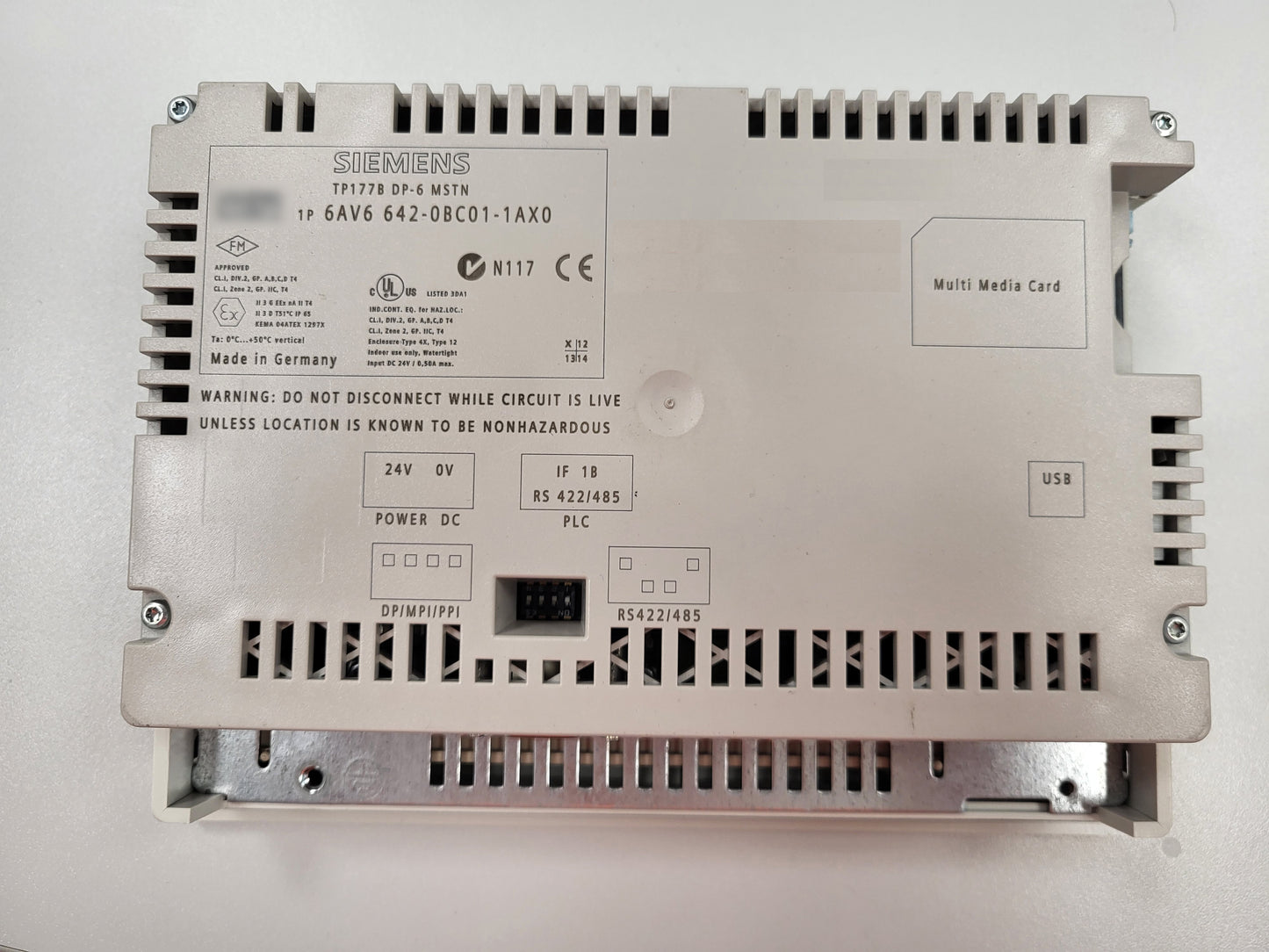 6AV6642-0BC01-1AX0, TP177B DP, SIMATIC-hmi, BLUE MODE, Siemens
