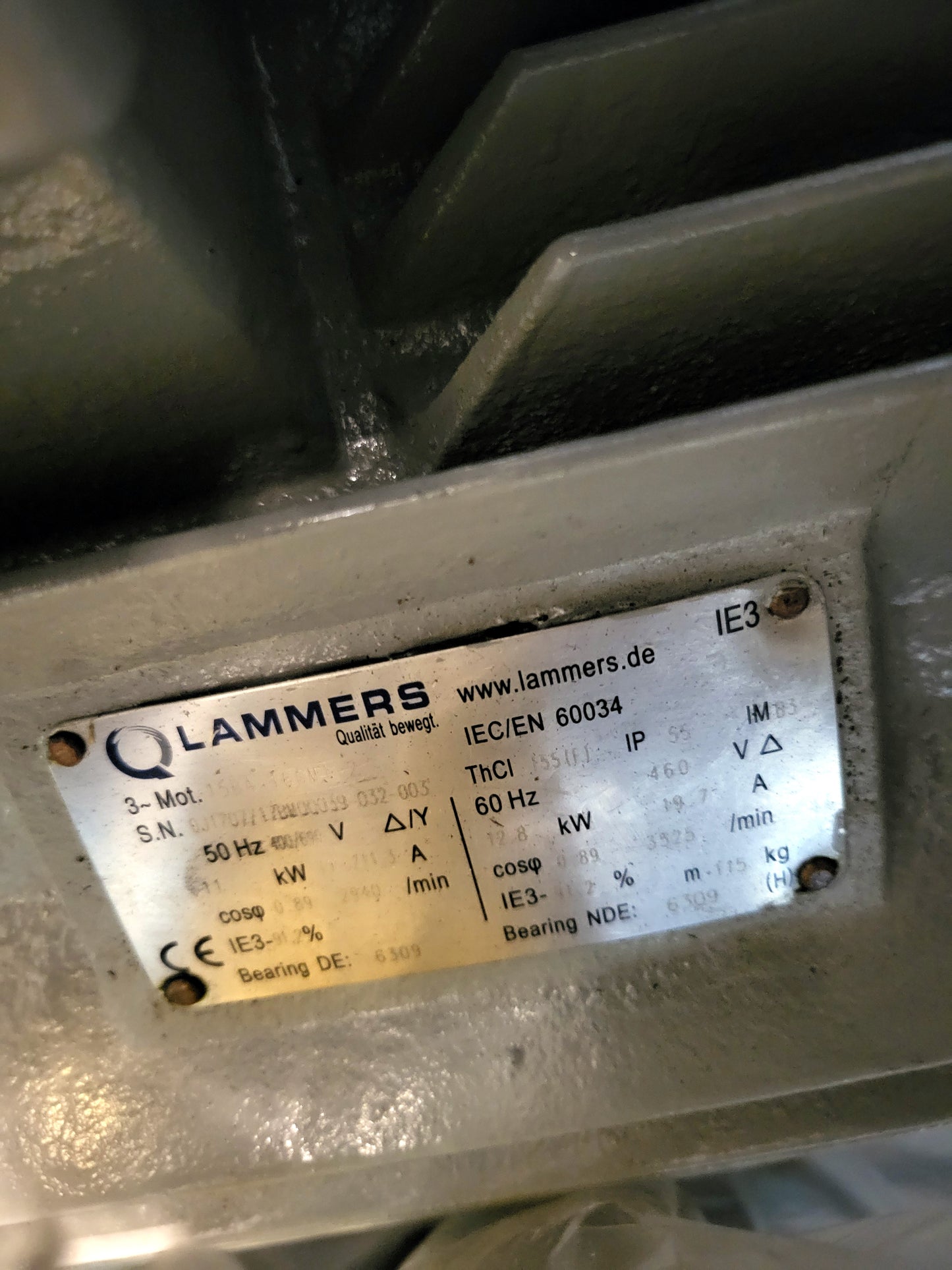 15BA-160M1-2, Lammers, 3 fázisú villanymotor, 11kW, 13A