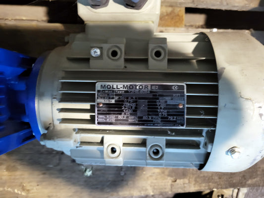 Y3HE-80B4, ipari aszinkronmotor, csigahajtóművel, 0.75kW, MOLL-MOTOR IE2