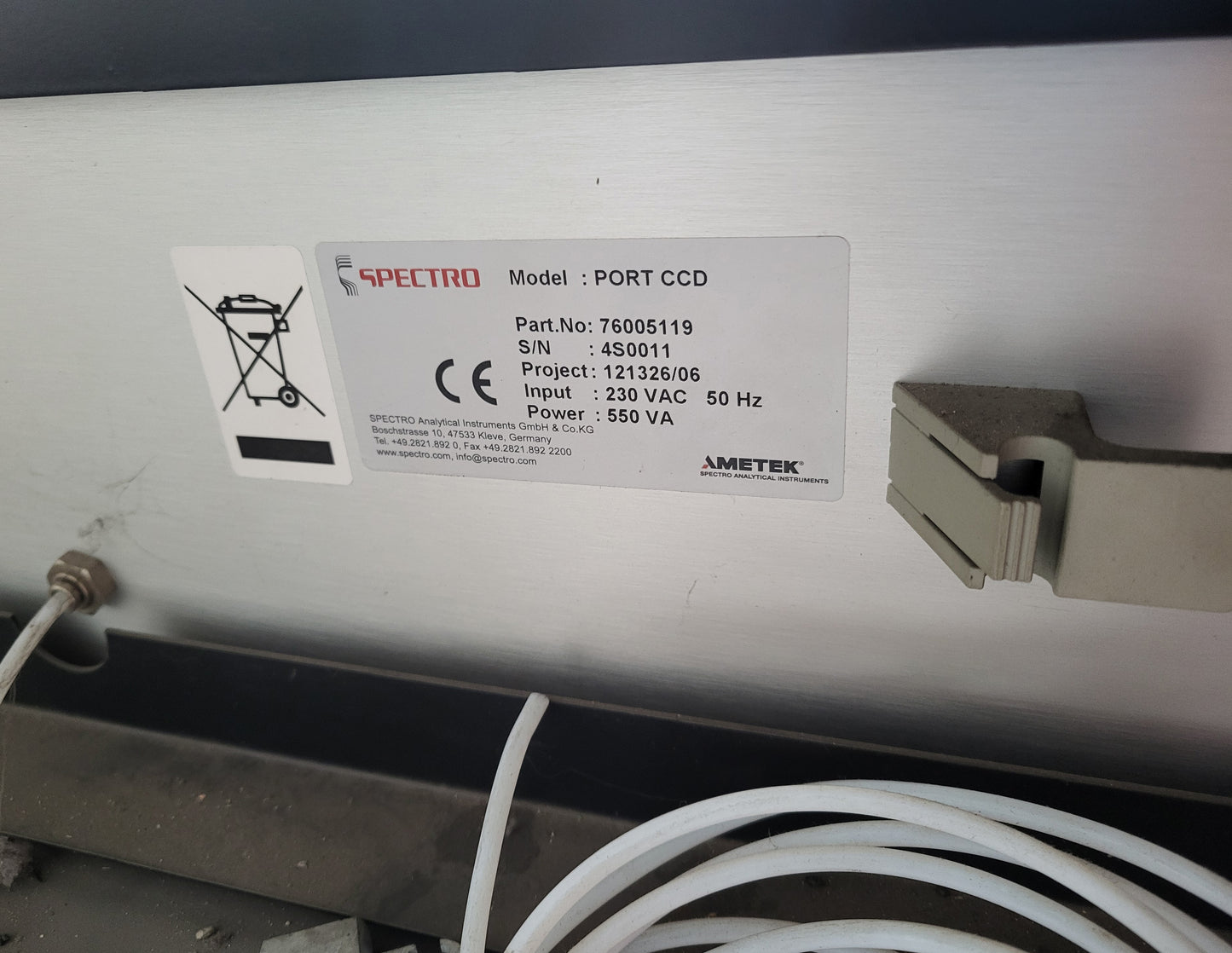 76005119, Spectroport CCD spektrométer (ötvözet-vizsgáló), SPECTRO, 550VA
