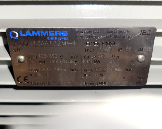 13AA132M-4, ipari villanymotor (7,5kw), Lammers
