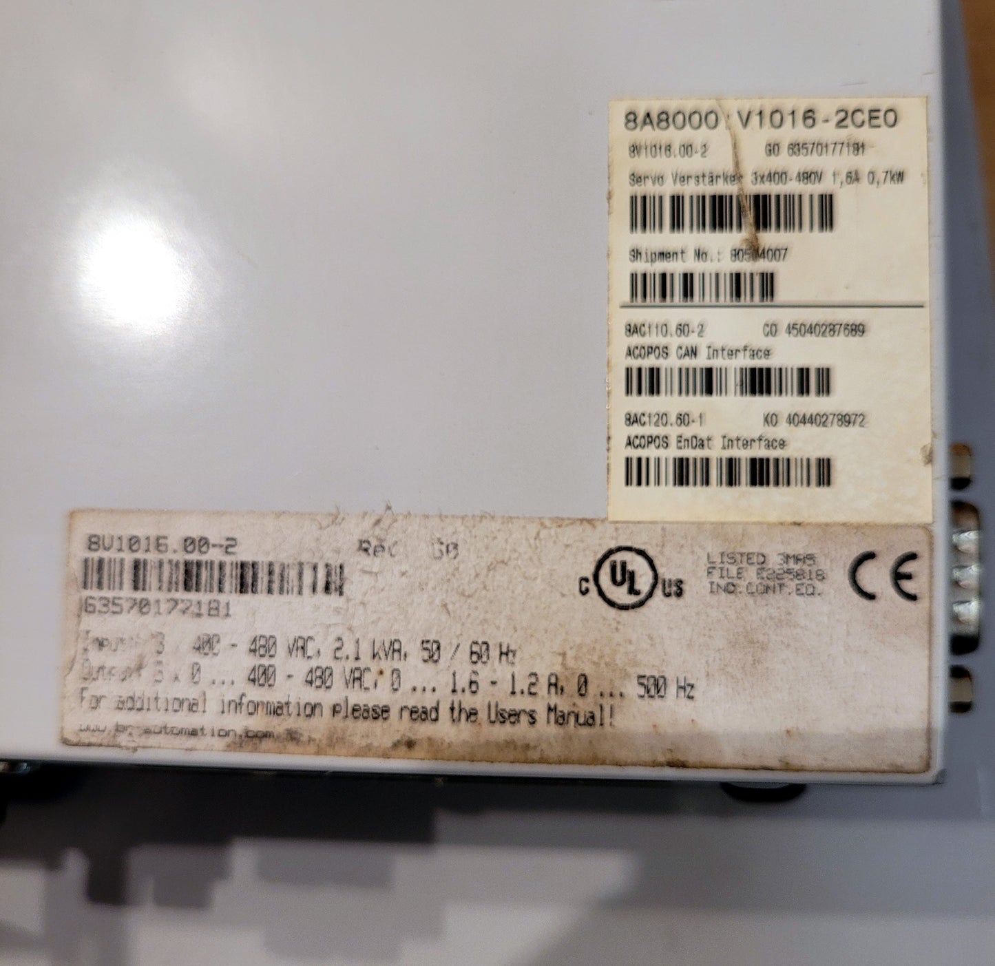 8V1016.00-2, Acopos 1016, szervo hajtás modul, 1.6A, 07kW, B&R