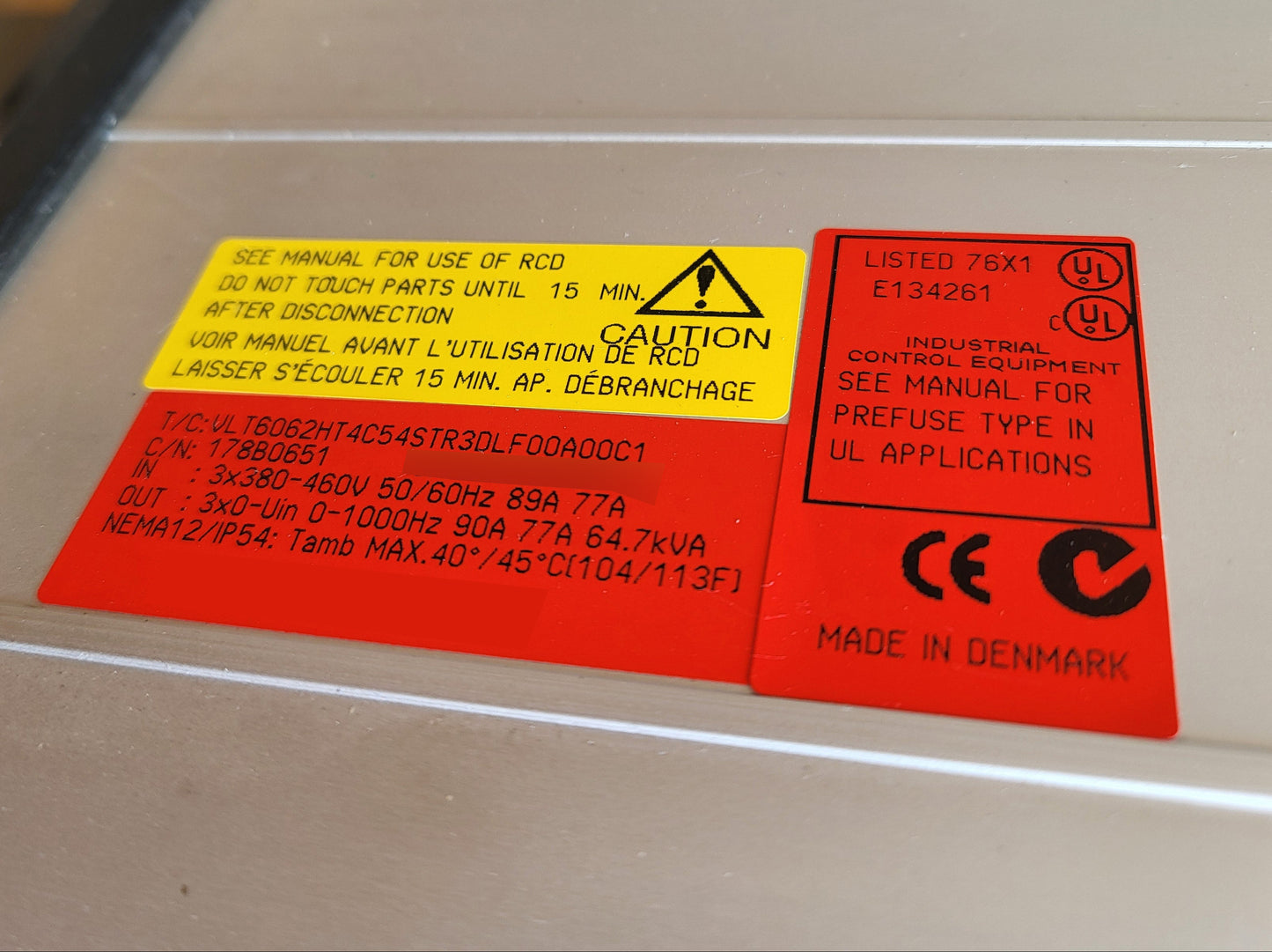 178B0651, 77A, 45kW-os motorhoz, VLT6000, Danfoss frekvenciaváltó