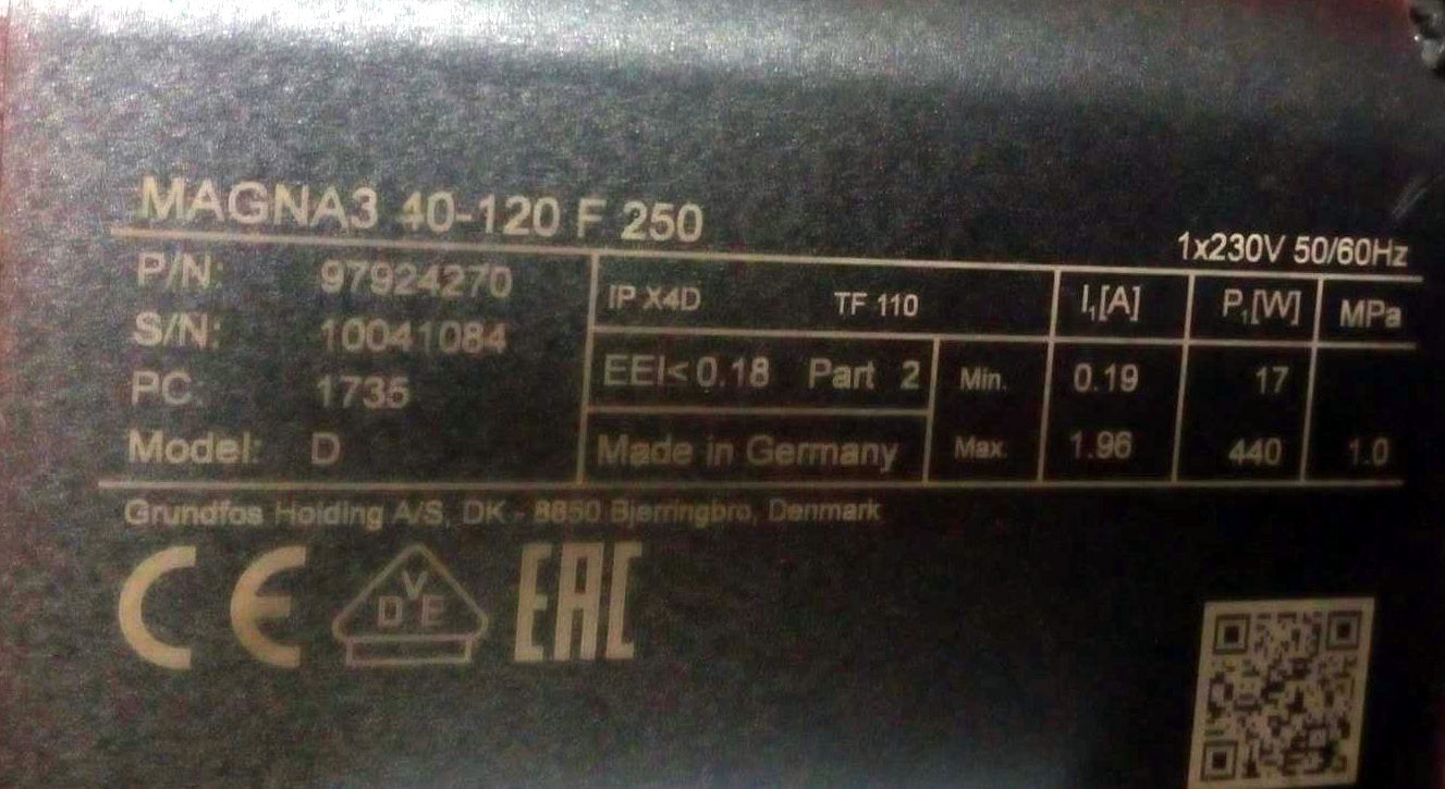 MAGNA3 40-120 F 250, Grundfos, keringető szivattyú