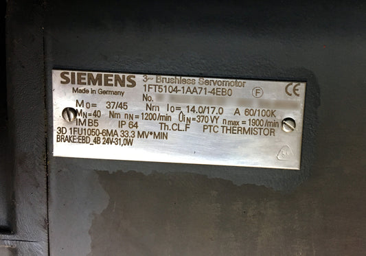 1FT5104-1AA71-4EB0, előtoló motor, 5kW, Siemens