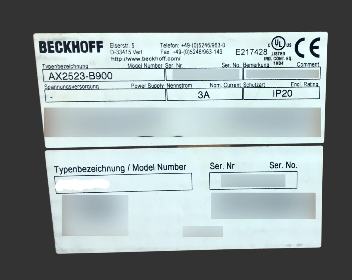 AX2523-B900, digitális szervohajtás-tengelymodul, 3A, Beckhoff