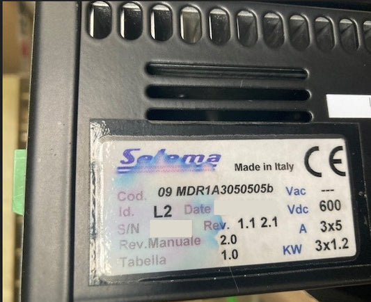 09MDR1A3050505b, szervo hajtás, 3 x 1.2kW, Selema