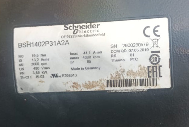 BSH1402P31A2A, AC servo motor, Schneider, 3.86kW, 14.9Nm