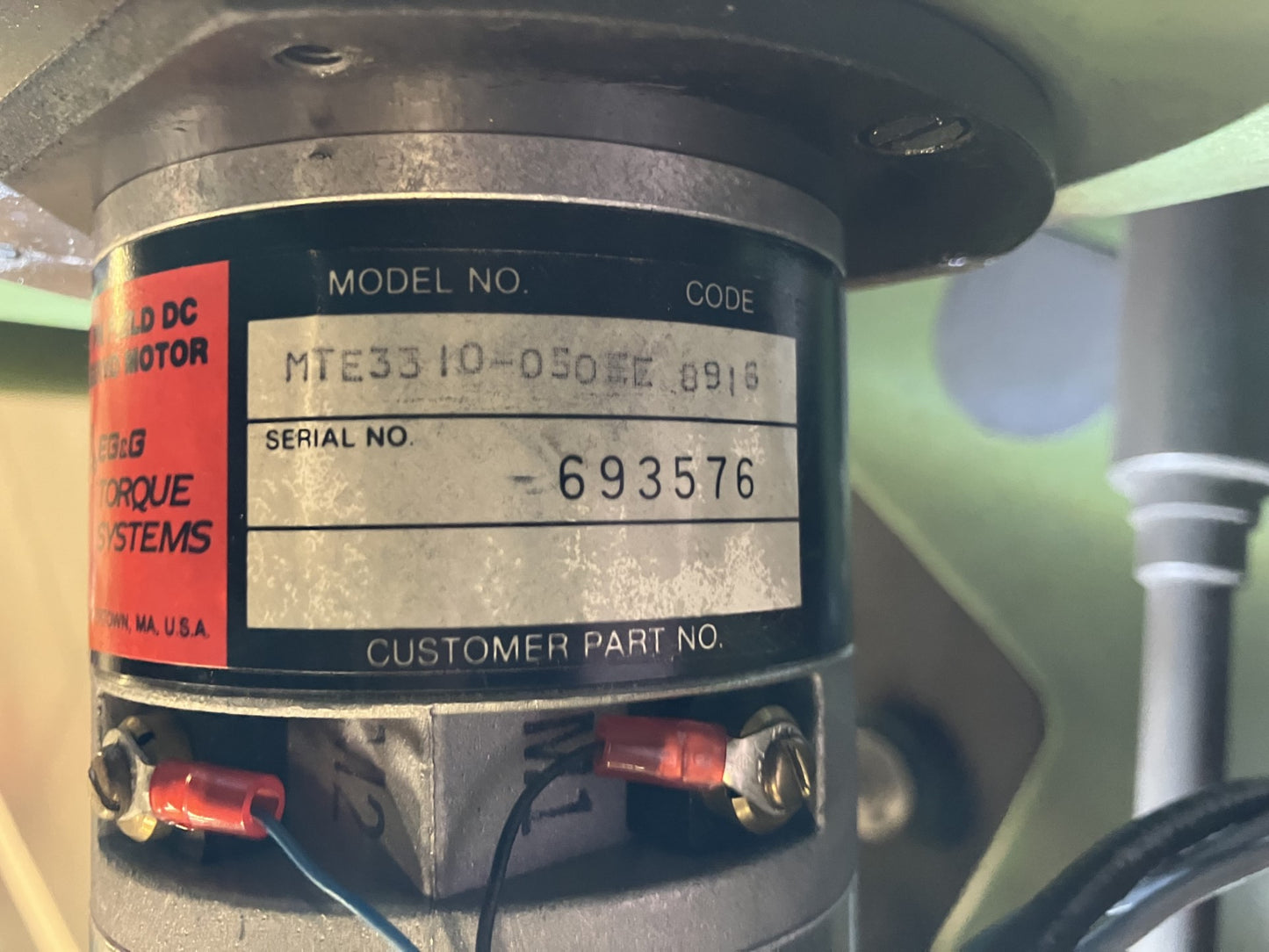 MTE3310-050EE 8916 (von EG&G Torque Systems), Feld-DC-Servomotor, mit RENCO-Drehgeber