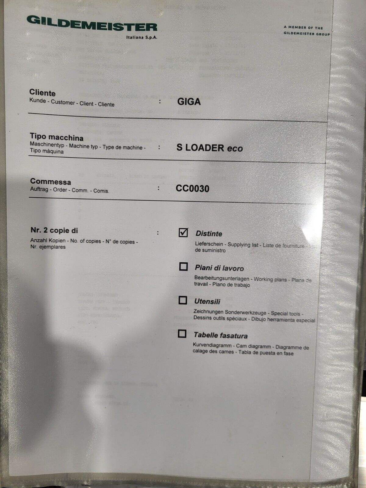 S-LOADER Eco, DMGEcoline, Guildemeister, 8098000028B Fadenzuführer OEM