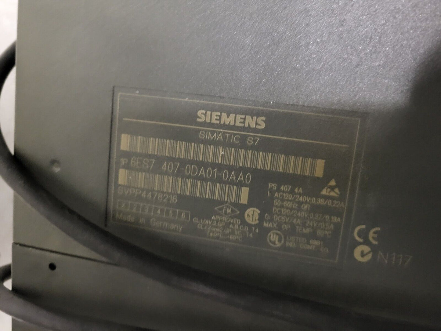 6ES7407-0DA01-0AA0, Siemens, SIMATIC S7-400, PS 407 tápegység