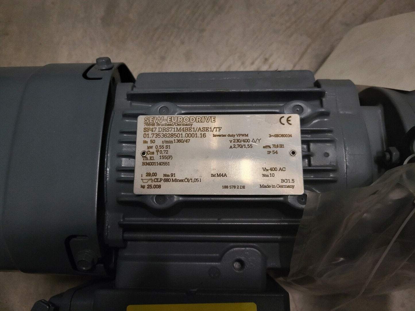 SF47 DRS71M4BE1ASE1TF, Getriebemotor, SEW MOVIDRIVE, 0,55 kW