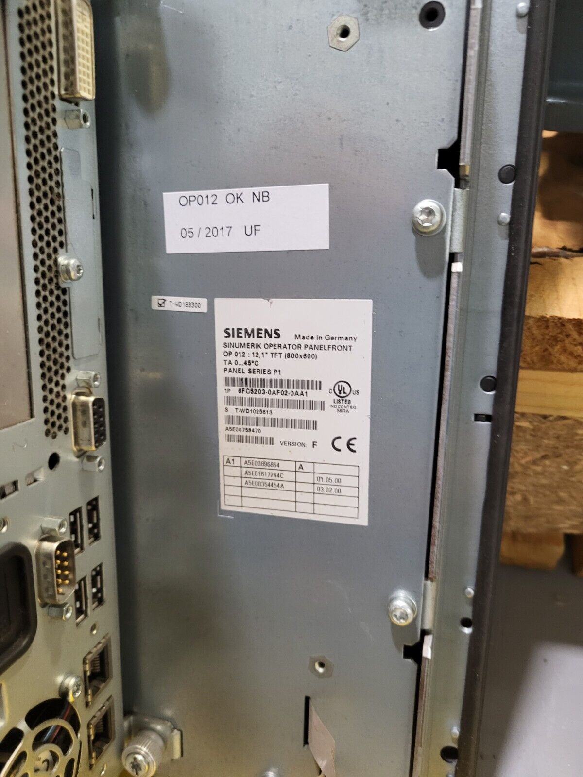 6FC5203-0AF02-0AA1, Sinumerik operátor-frontpanel (F-verzió, Siemens interfész-panel)