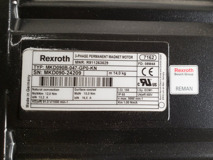 MKD090B-047-GP0-KN, digital, AC synchronous servo motor, Rexroth, 6.2Nm, 2.7kW