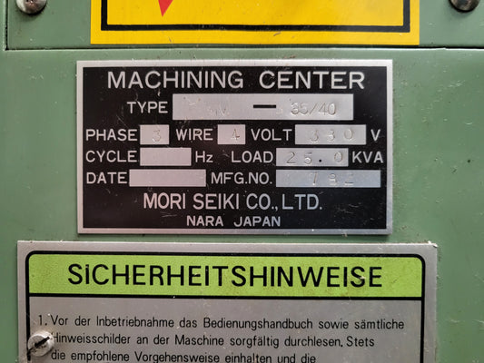 MV-35/40, Mori Seiki, trzyosiowe, pionowe centrum obróbcze, z naprawialnym błędem