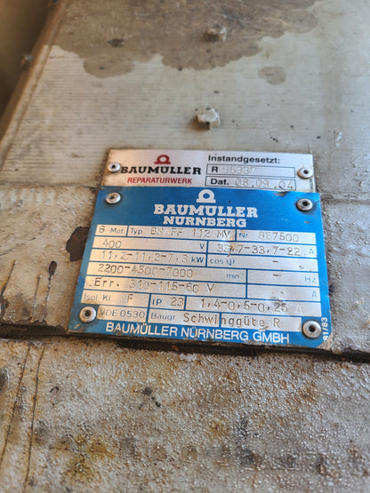GNAFF 112 MV, Baumüller, DC servo, spindle motor, 11.2-11.2-7.3kW
