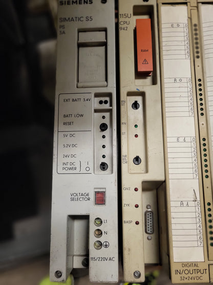 Siemens, Simatic S5, 115U, Siemens, full plc-rack, 942-es CPU-val