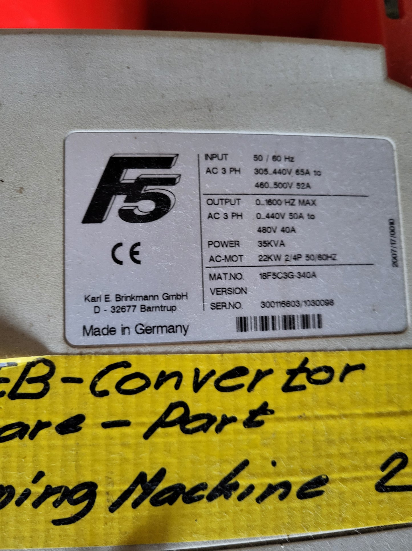 18F5C3G-340A, 40A, 22kW, KEB Combivert AC-Antriebsmodul
