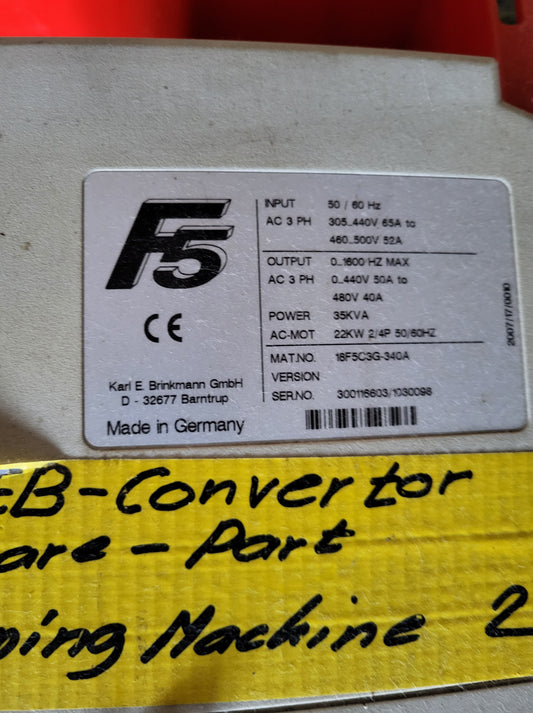 18F5C3G-340A, 40A, 22kW, KEB Combivert AC drive module