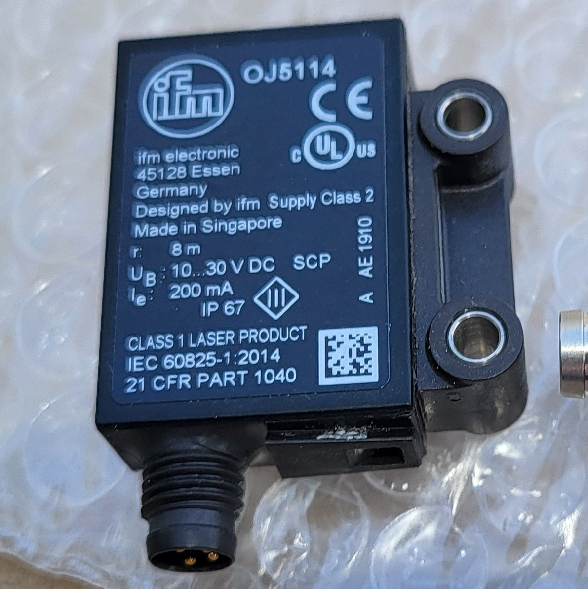 OJ5114 Laser, reflex fénysorompó, IFM