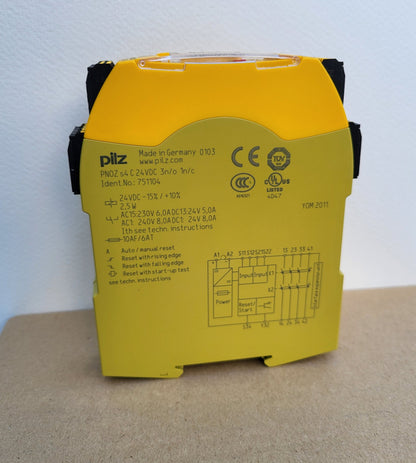 PNOZ s4 C 24VDC 3 n/o 1 n/c (751104), Sicherheitsrelais, Pilz