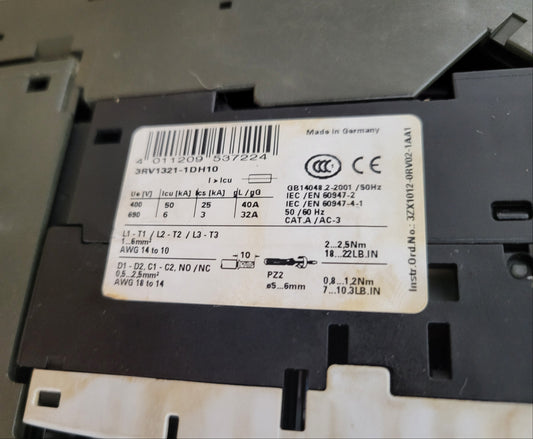 3RV1321-1DH10 Leistungsschalter, Siemens, 3,2A