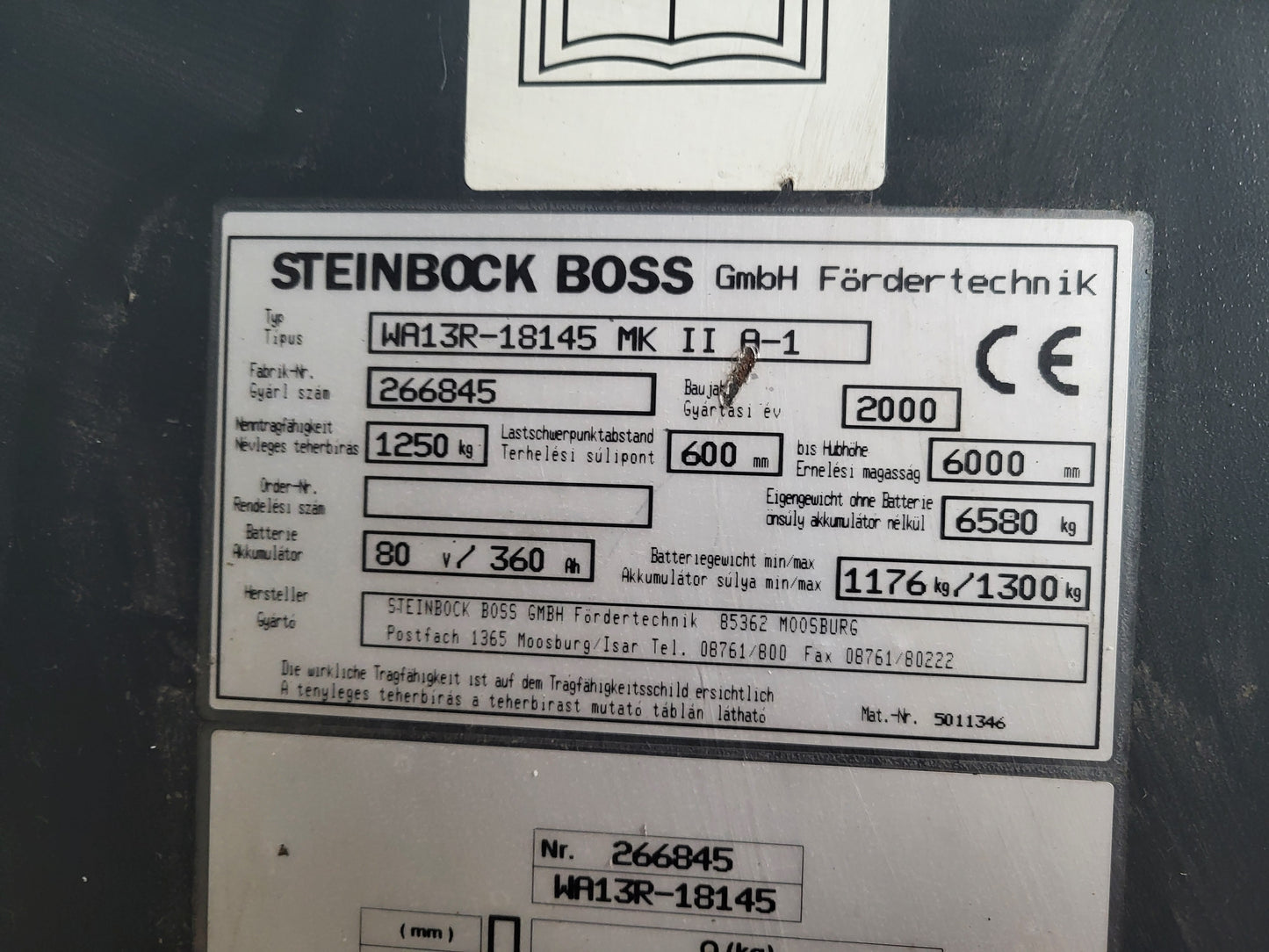 Steinbock BOSS WA13R-18145 MK II A-1 oldalvillás targonca