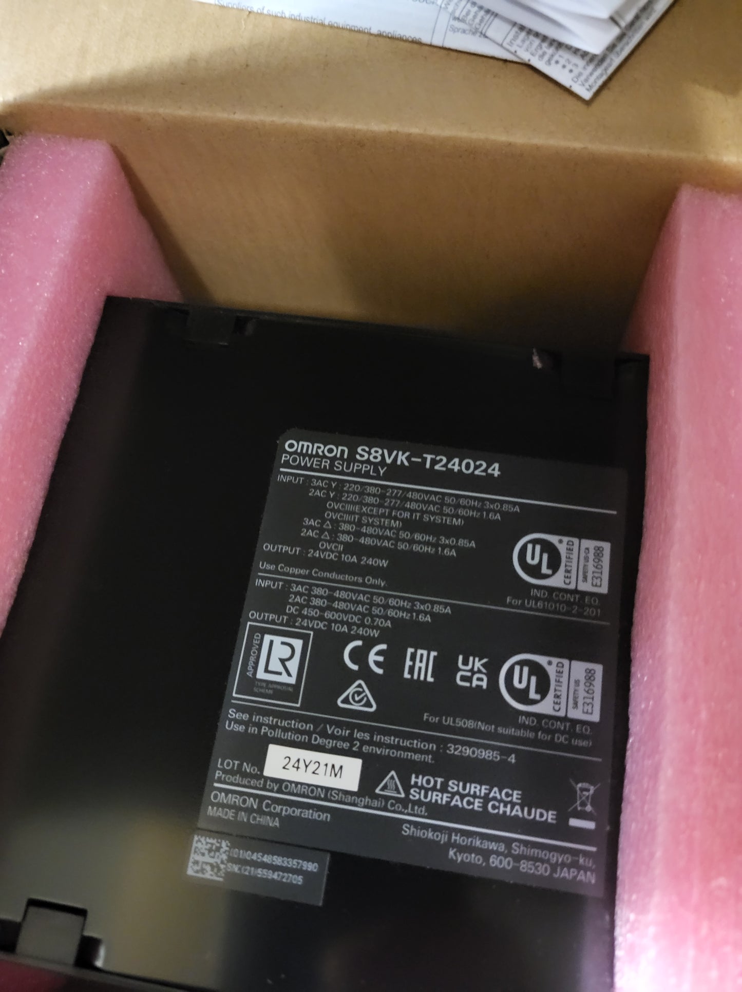 S8VK-T24024, Omron, power supply