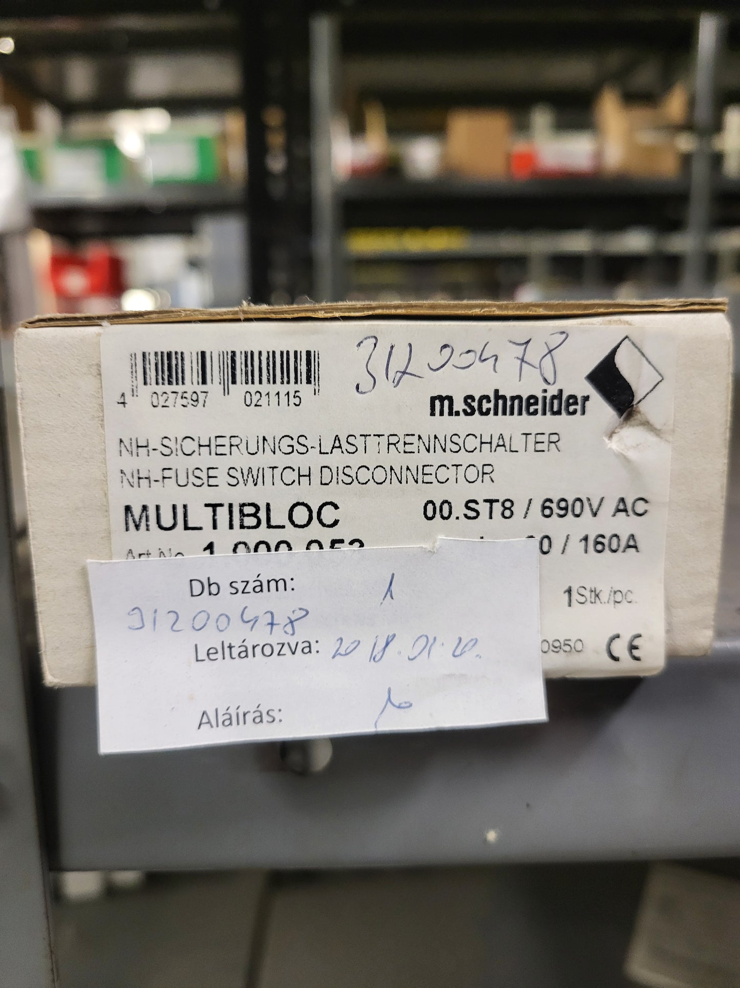 1.000.053, M. Schneider, fuse disconnect switch, NH-00, Multibloc
