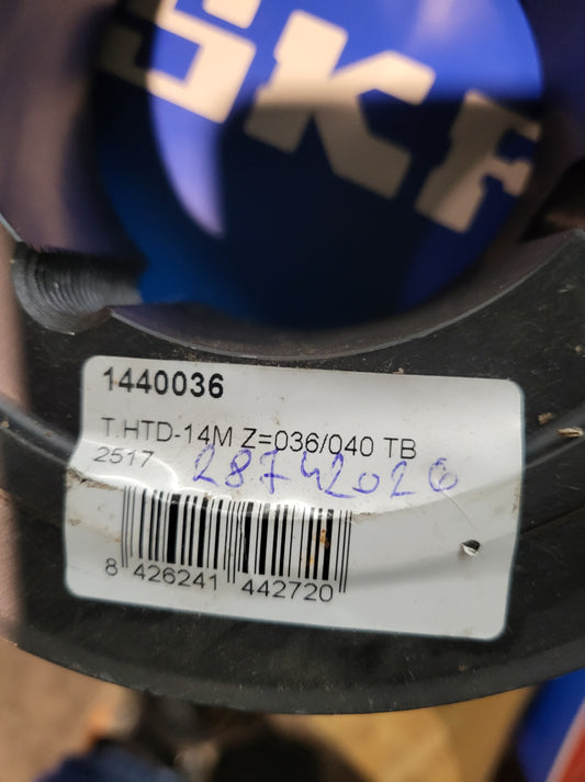 1440036, T-HTD-14M Z=036/040TB, fogasszíjtárcsa, SKF
