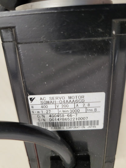 SGMAH-04AAA6CD, AC servo motor, Yaskawa, 0.4kW, 1.27Nm