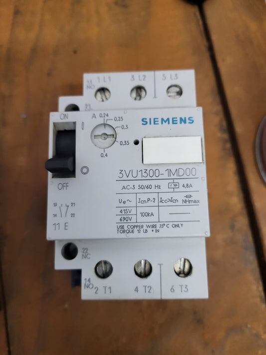 3VU1300-1MD00, motorvédő kapcsoló, 0.24 - 0.4A, Siemens