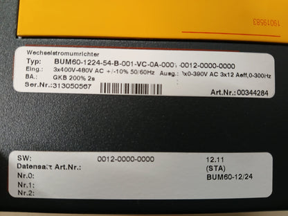 BUM60-1224-54-B-001 servo power supply (AC-inverter) 12A + control board BUM60-VC-0A-0001, Baumüller
