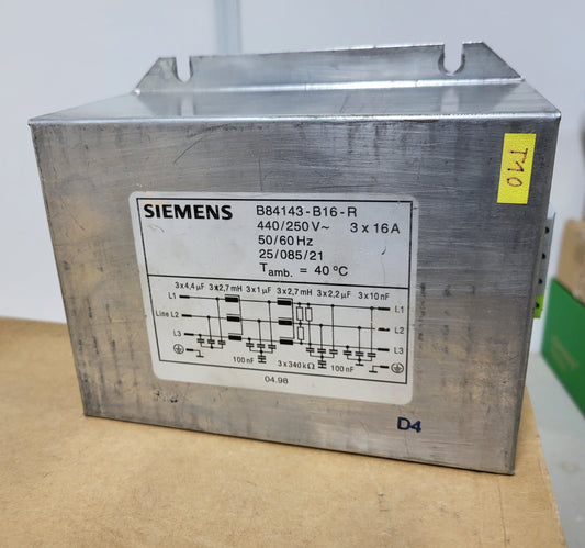 B84143-B16-R, RFI filter module, 3x16A, Siemens