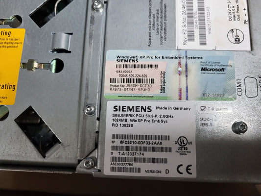 6FC5210-0DF33-2AA0 Sinumerik PCU50.3-P, 810D + 6FC5247-0AF08-4AA0 + 6FC5253-7BX10+6AF0