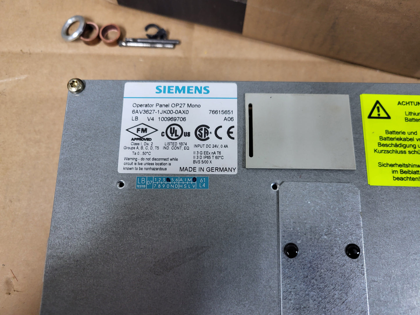 6AV3627-1JK00-0AX0, OP27 Mono (monokróm) panel, Simatic, Siemens