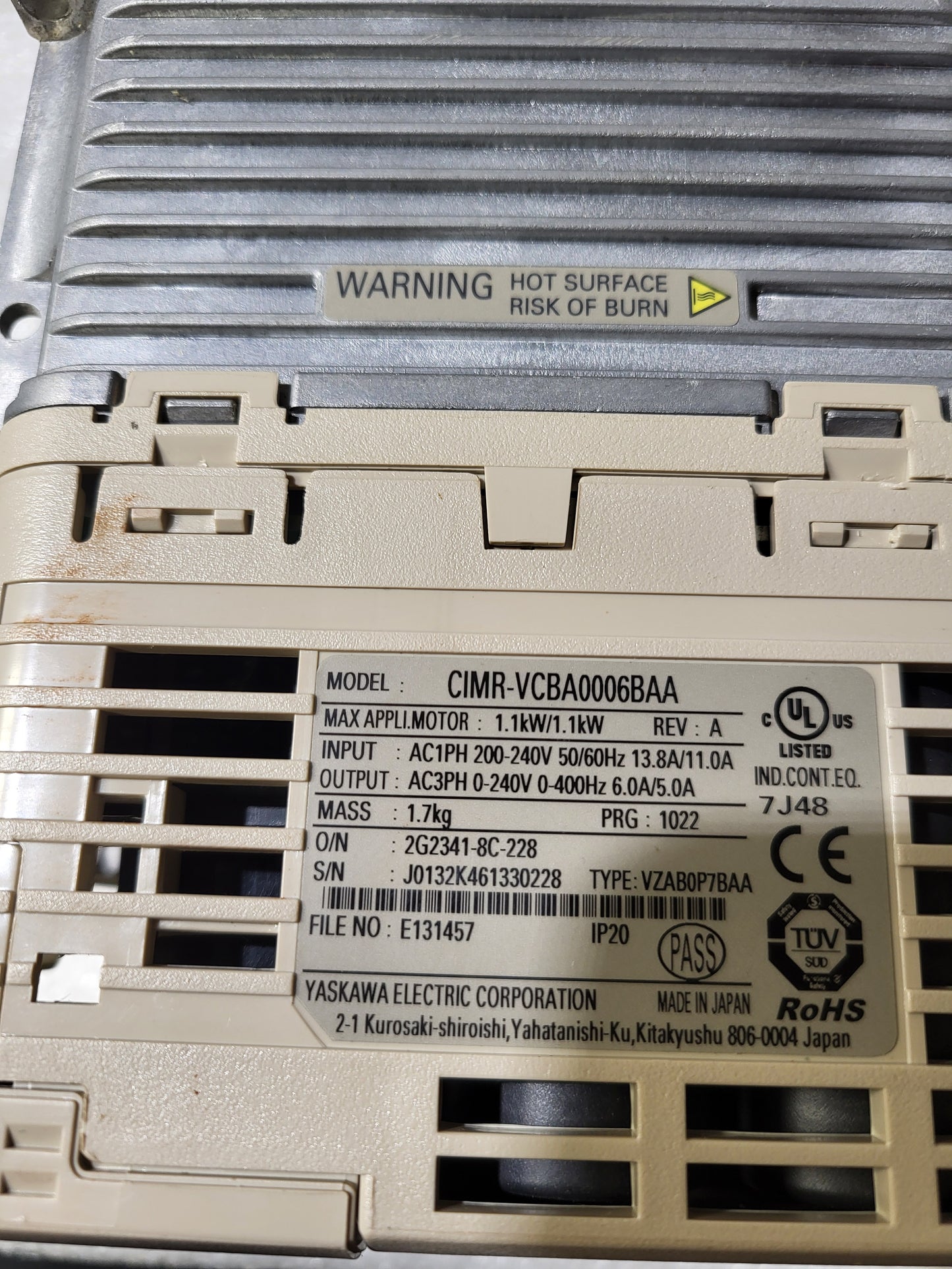 CIMR-VCBA0006BAA, Yaskawa, V1000, 1,1kW, 6A/5A, AC-Antrieb