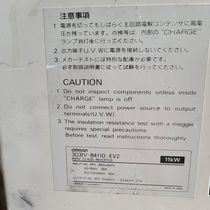 3G3IV-B4110-EV2, Sysdrive, Omron-Wechselrichter, 27 A, 20,6 kVA