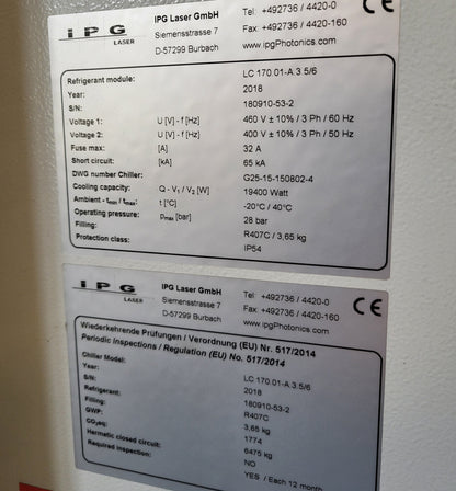 LC 170.01-A 3.5/6, pendingin laser, IPG Laser GmbH.
