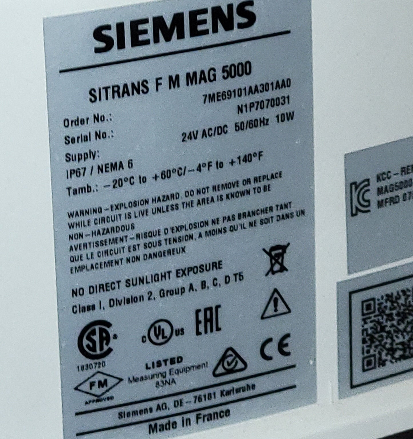 7ME6910-1AA30-1AA0, SITRANS FM, MAG 5000 jeladó, Siemens