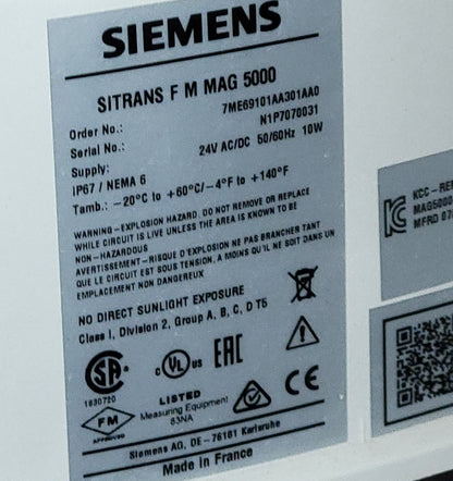 7ME6910-1AA30-1AA0, SITRANS FM, MAG 5000 jeladó, Siemens