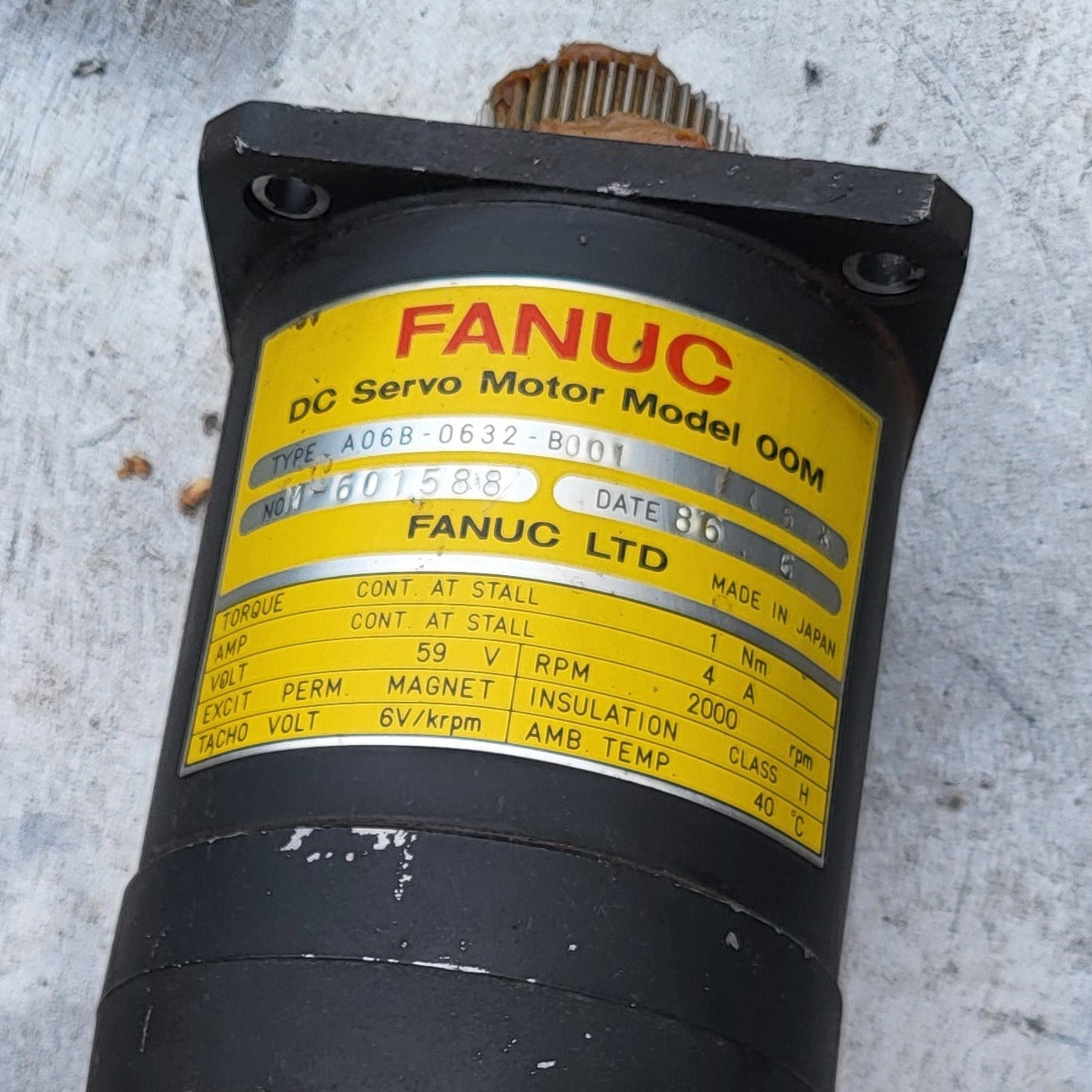 A06B-0632-B001, DC szervo motor, 0.2kW, Fanuc