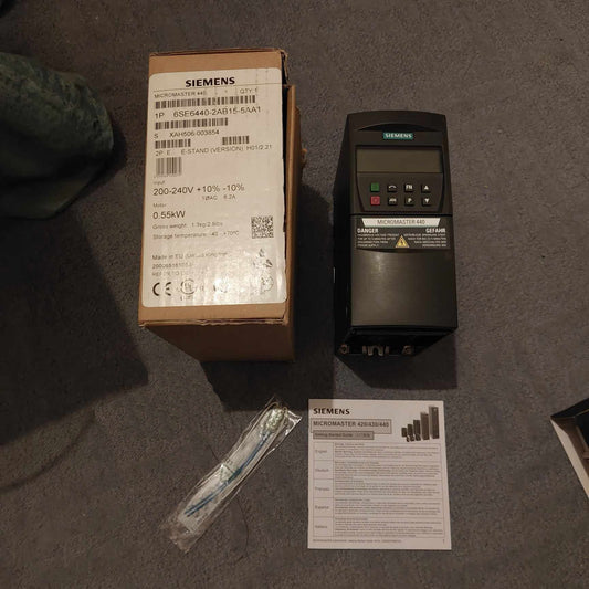 6SE6440-2AB15-5AA1, MICROMASTER 440, Siemens Frequenzumrichter, 0,55 kW, 1-phasig, 230 VAC, 6,2 A