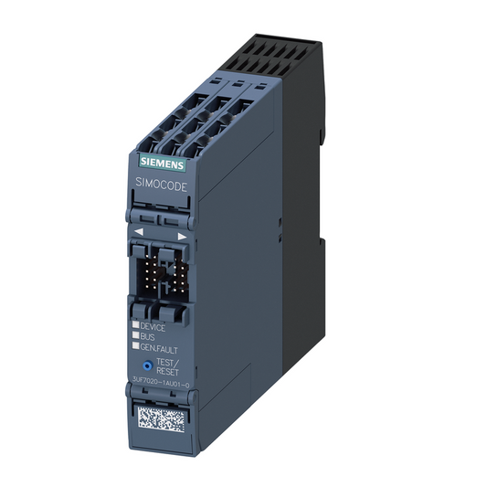 3UF7020-1AU01-0, SIMOCODE pro S motor management and motor protection basic unit, Siemens