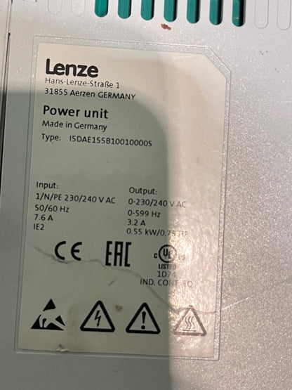 I5DAE155B10010000S, i550 cabinet-sorozat, Lenze vector frekvenciaváltó, 0.55kW