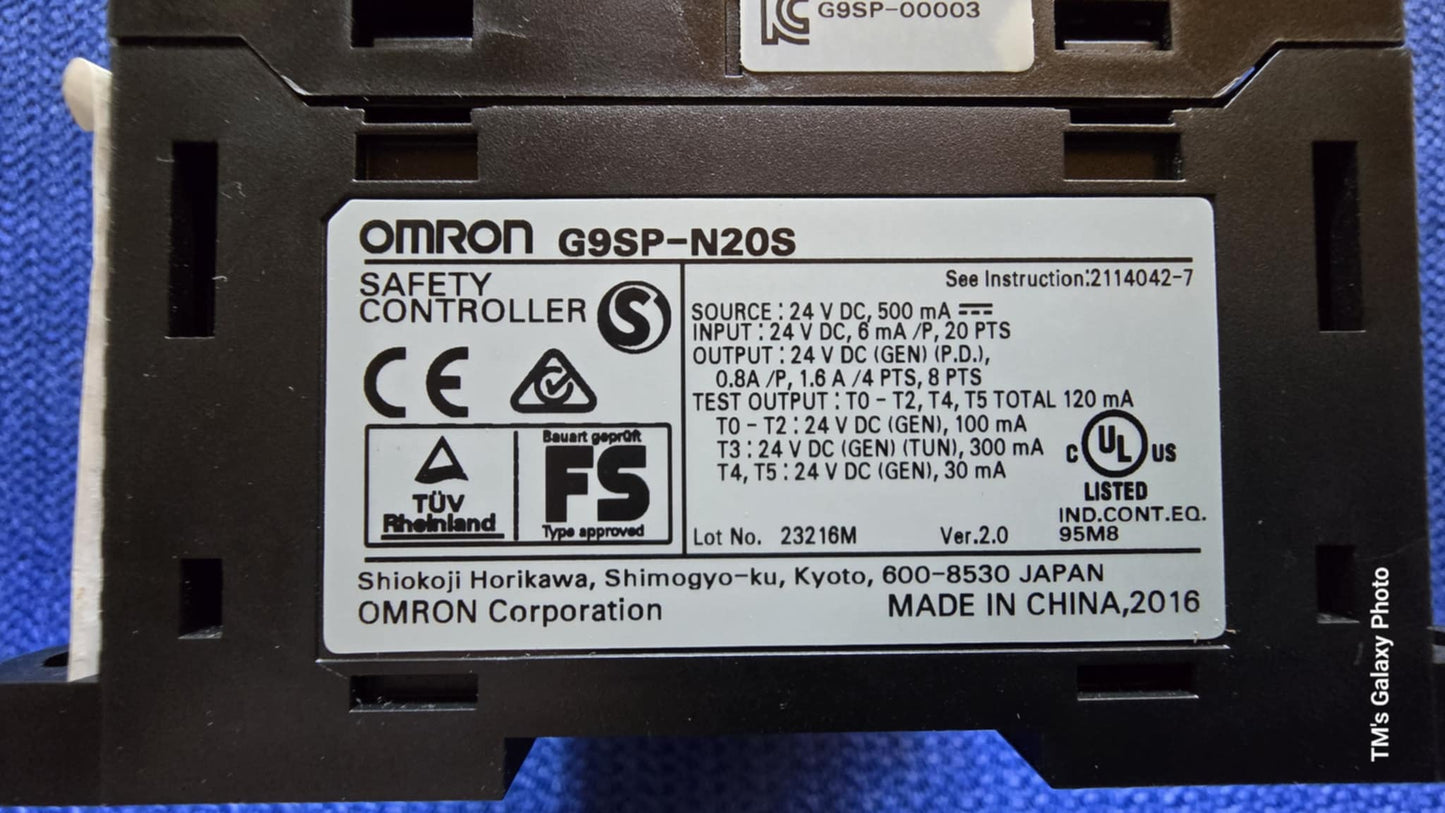 G9SP-N20S, Omron biztonságikör-vezérlő plc