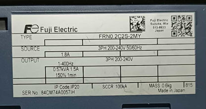 FRN0.2C2S-2MY, Fuji Frenic frequency inverter, 0.57kVA, 1.5A